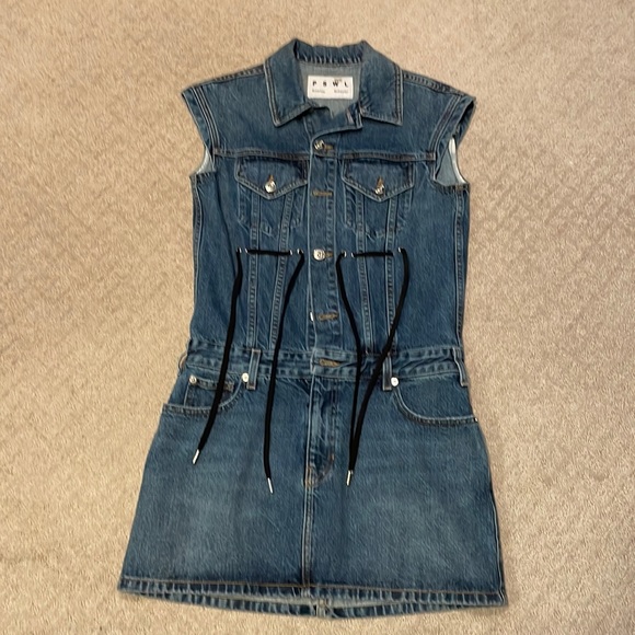 EUC Proenza Schouler Drawstring Tie Denim Dress - Picture 5 of 9